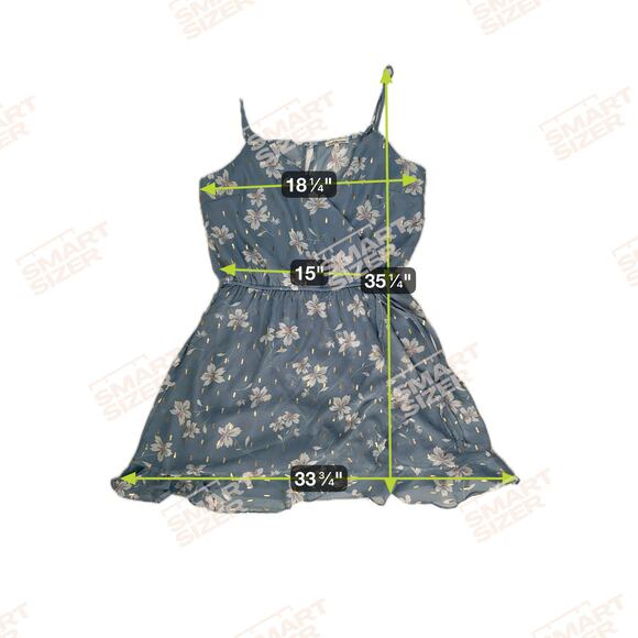 Fit & Flare Swiftie Dress Large Blue Gold Floral Lined Sleeveless Coquette Flirt - Picture 13 of 16